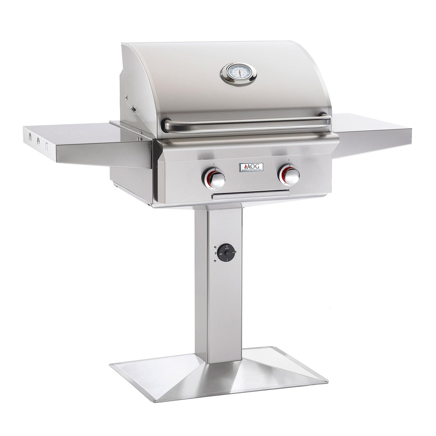 24-Inch Stainless Steel Natural Gas Grill with Side Shelves