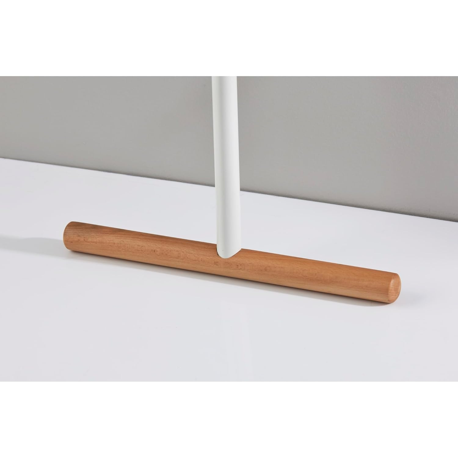 Adesso Home Willy Leaning Mirror, White with Natural Wood Base