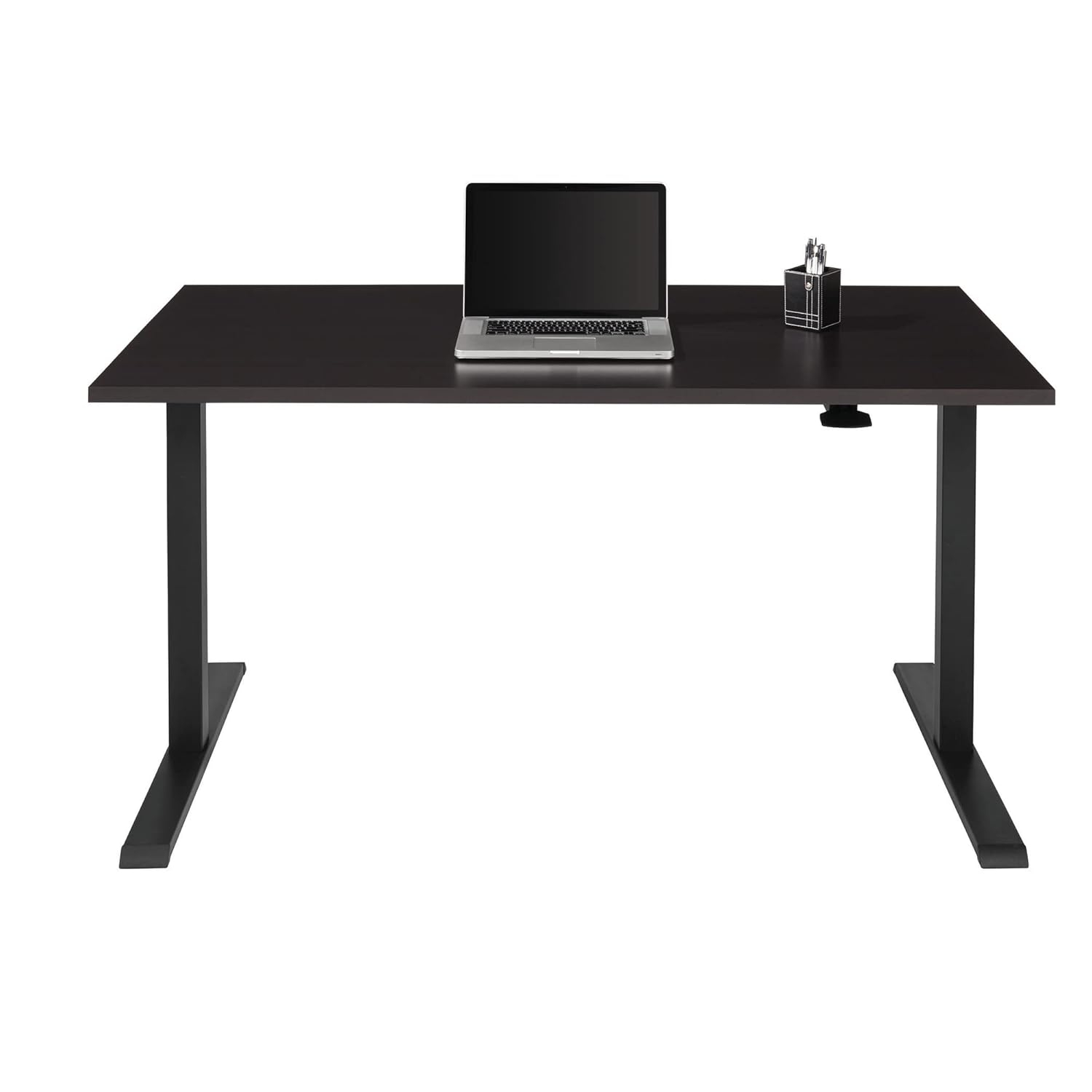 Realspace® Magellan 60"W Pneumatic Height-Adjustable Standing Desk, Espresso