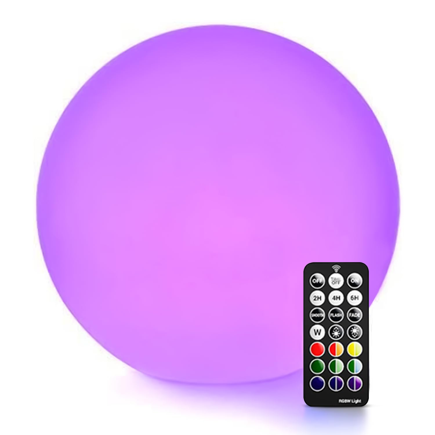 LOFTEK 12-inch LED Dimmable Light Ball: Waterproof Floating Pool Lights with Remote, 16 Colors Sphere Night Light, Cordless & Fast Chargeable, Sensory Toys for Kids, Home, Party, Pool Decor