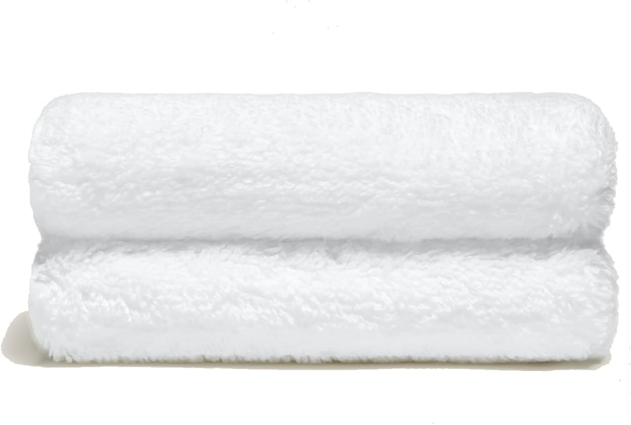 Italic Serene Ultraplush Australian Cotton Washcloths - Set of 2 Luxury Plush Face Wash Cloths, Soft and Absorbent 800 GSM 100% Cotton Washcloth for Bathroom, Spa, Gym, Face and Body (White)