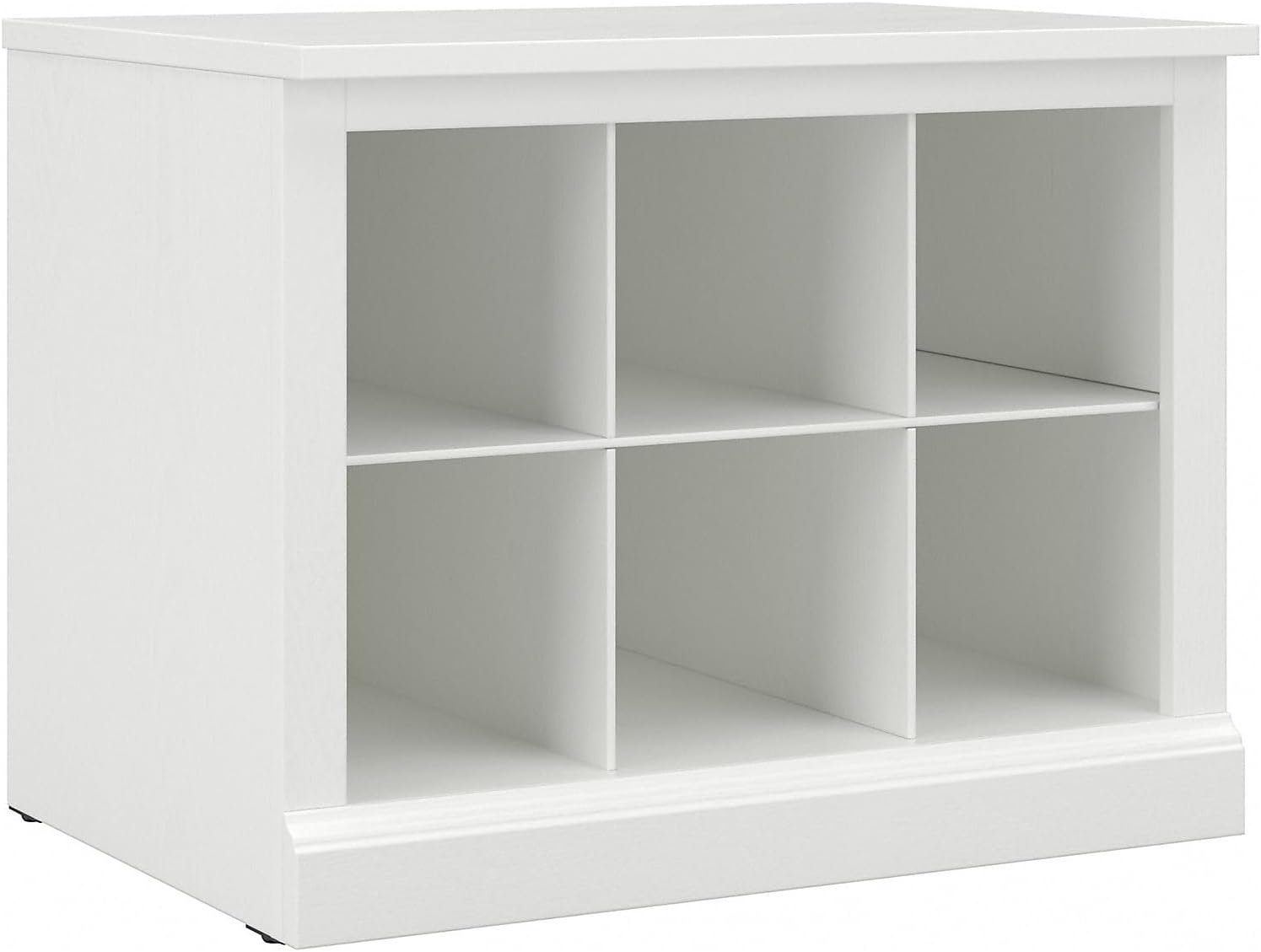 Woodland 24W Small Shoe Bench with Shelves in White Ash - Engineered Wood