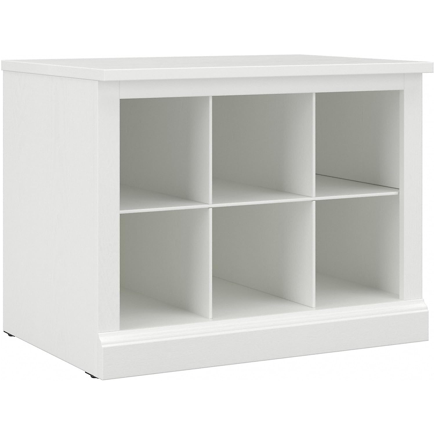 Woodland 24W Small Shoe Bench with Shelves in White Ash - Engineered Wood
