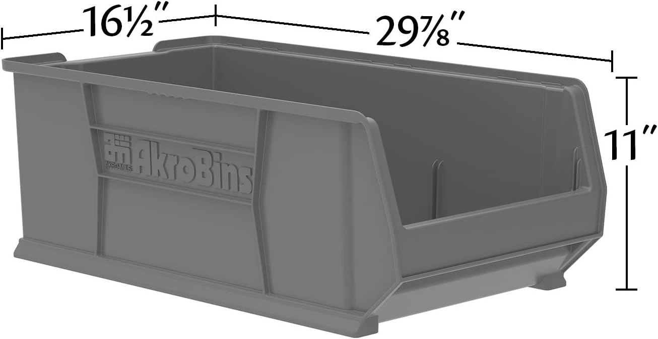 Clear Plastic Stackable Storage Bin for Garage Organization