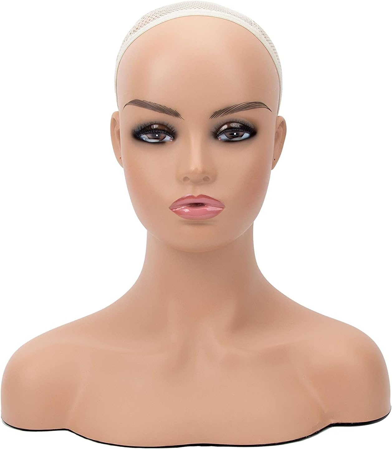 Mannequin PVC Manikin Head Realistic Mannequin Head Bust Wig Head Stand for Wigs Display Making Styling PMH-DC487-BS