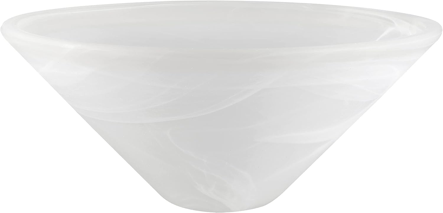 Aspen Creative 25302-64-1, Alabaster Glass Shade for Medium Base Socket Torchiere Lamp, Swag Lamp,Pendant, Island Fixture, 11-7/8" Diameter x 5-1/8" Height