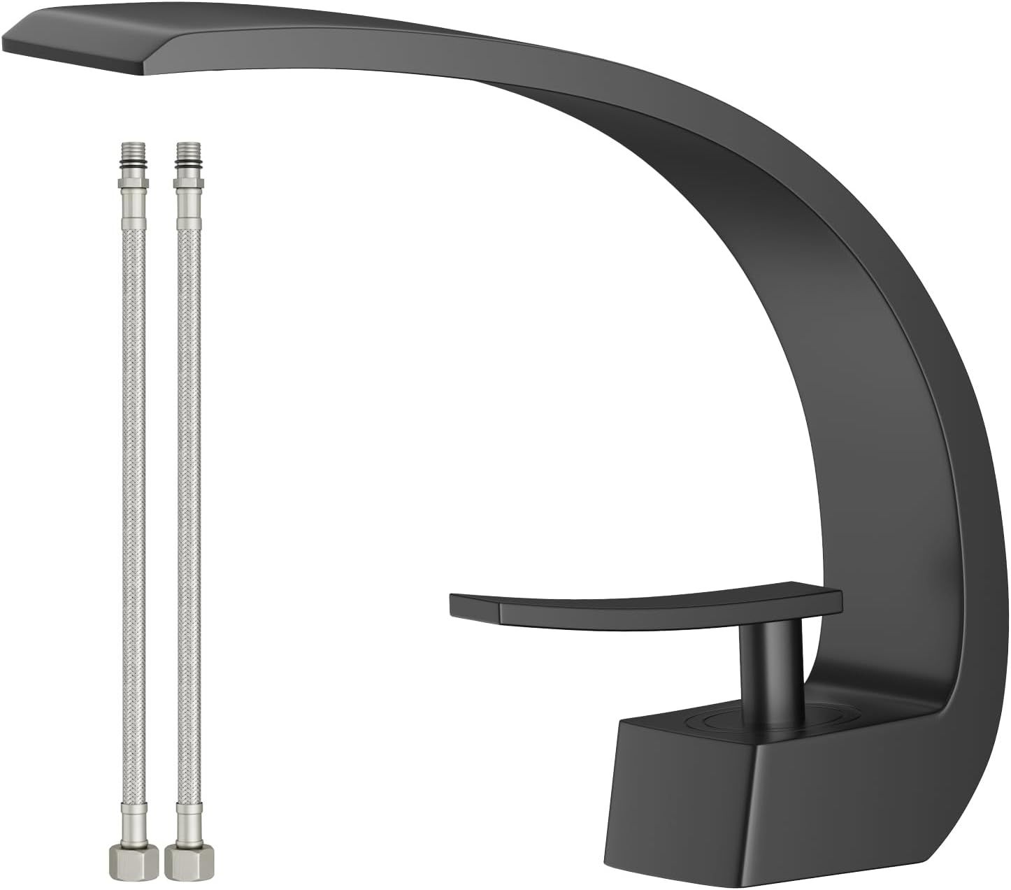 Bathroom Sink Faucet Modern Single Hole 1-Handle Faucet, Matte Black Solid Brass Faucets,Unique Bathroom faucets Mixer Tap
