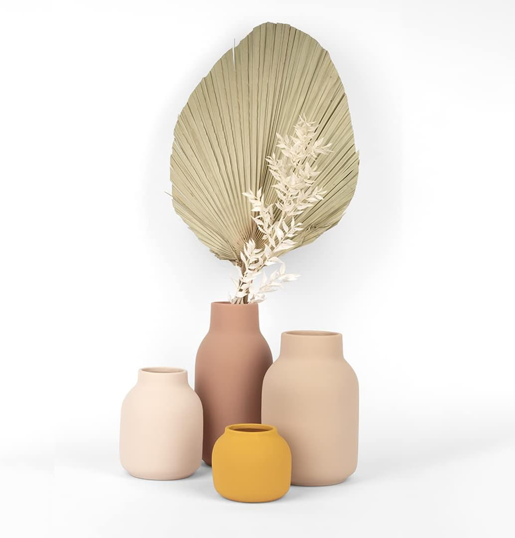 Koyal Wholesale Mixed Modern Minimalist Ceramic Vase for Home Decor, Terracotta Decor, Set of 4, Multi-Color
