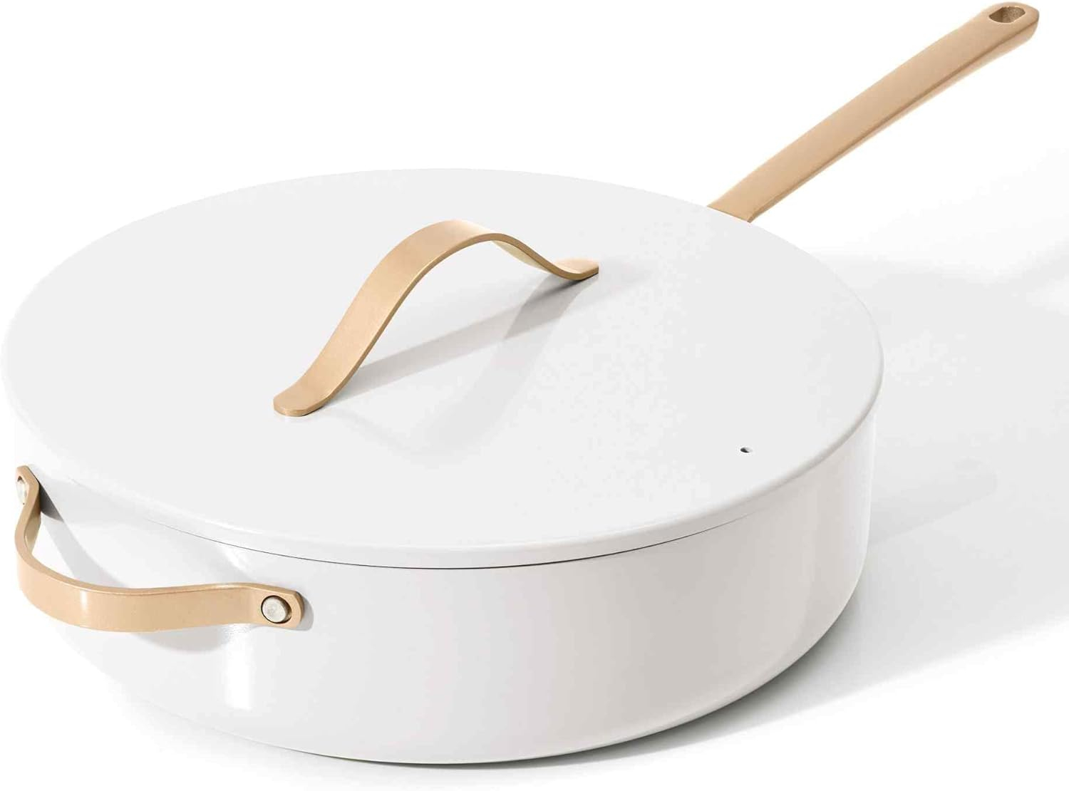 Beautiful 5.5 Quart Ceramic Non-Stick Sauté Pan, White Icing by Drew Barrymore
