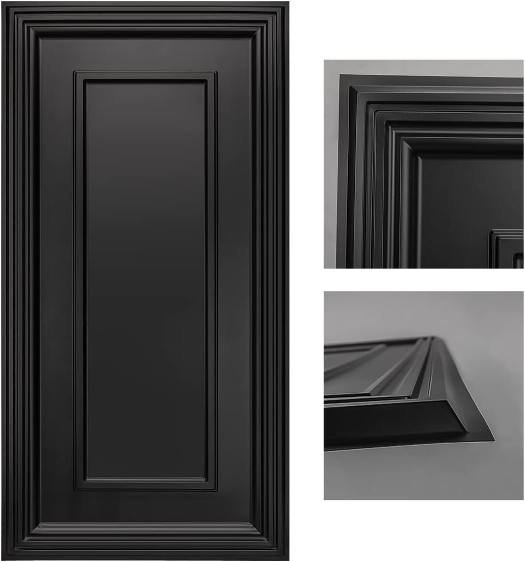 Black PVC 24x48in Decorative Drop Ceiling Tiles (12-Pack)