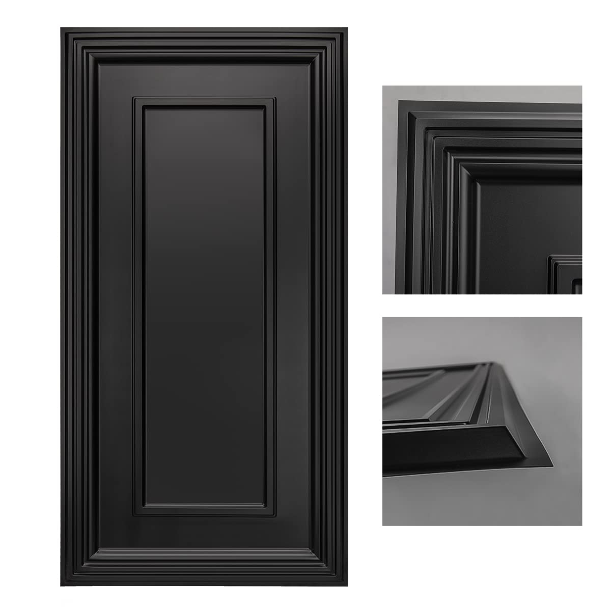 Black PVC 24x48in Decorative Drop Ceiling Tiles (12-Pack)