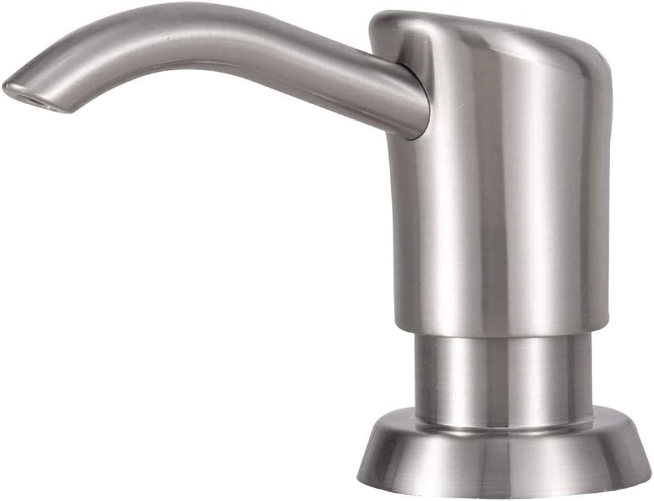 GAGALIFE Built in Sink Soap Dispenser or Lotion Dispenser for Kitchen Sink, Brushed Gold ABS Pump Head, with 17 Ounce Large PET Soap Bottle