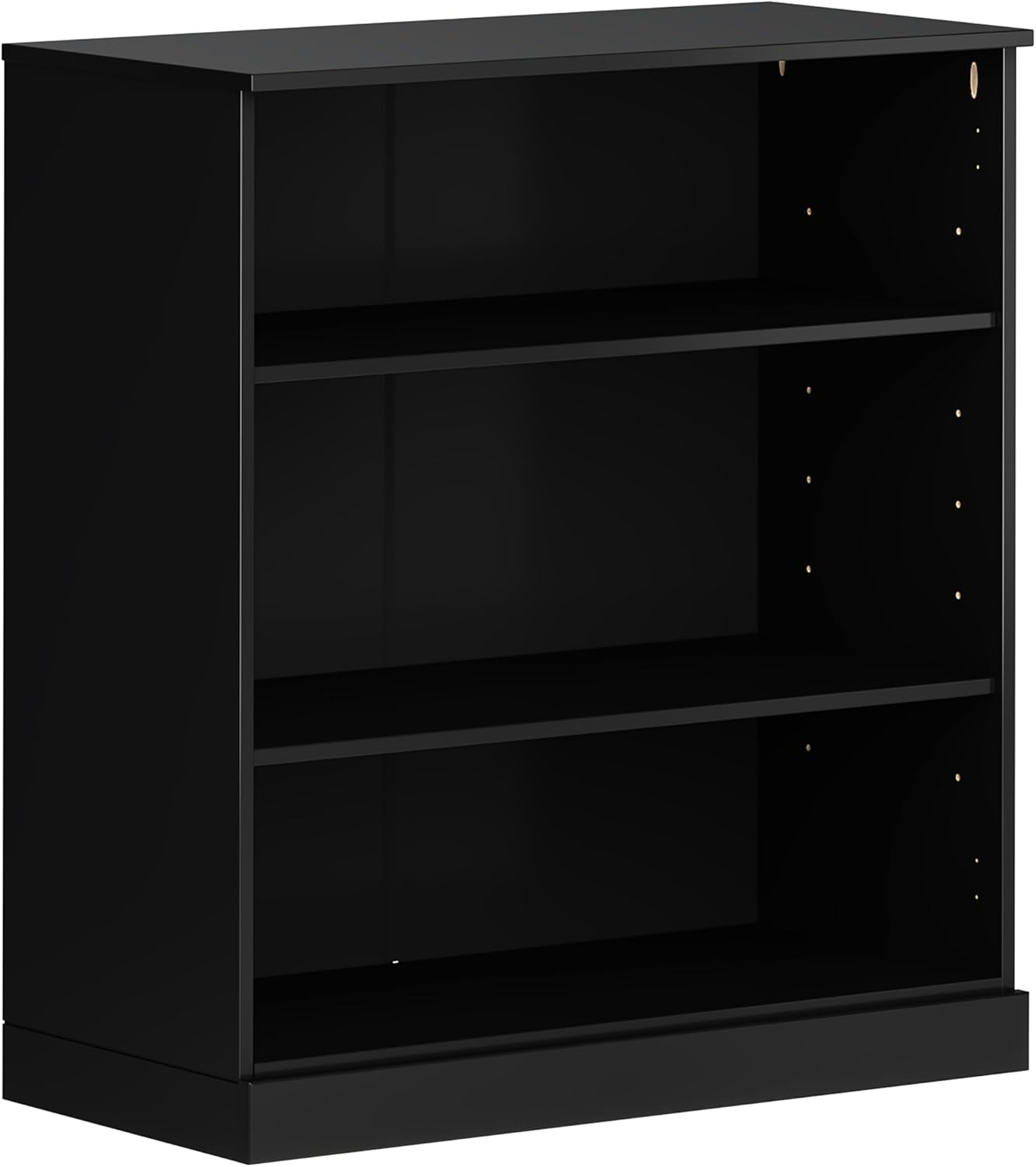 Palace Imports 100% Solid Wood 3-shelf Bookcase with Adjustable Shelves, Black