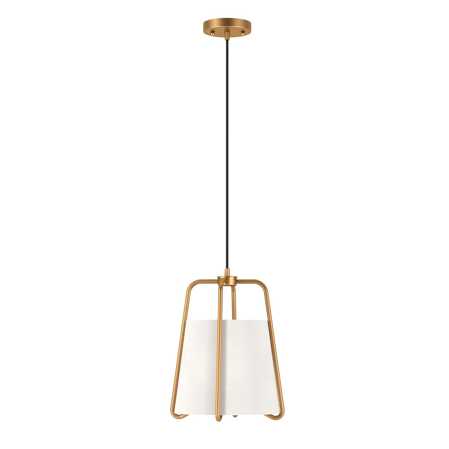 Evelyn&Zoe Mid-Century Modern Fabric and Metal Pendant