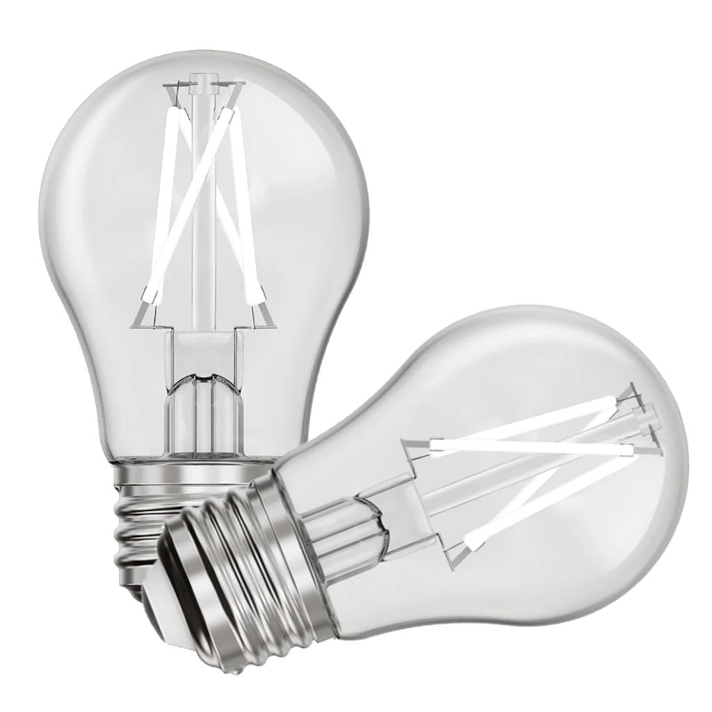 Feit 3013981 A15 E26 Medium Filament LED Bulb Daylight - 60W Equivalence - Pack of 2