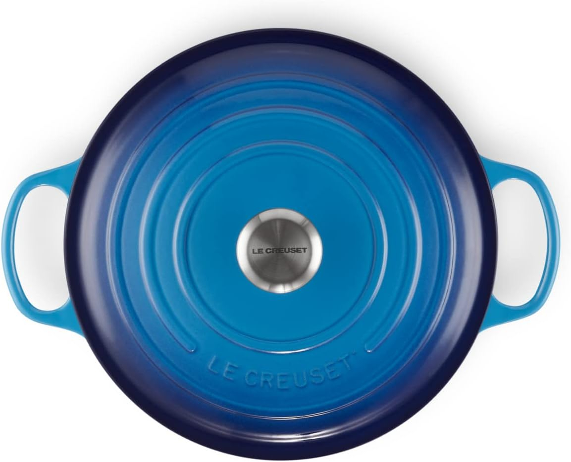 Azure Blue Enameled Cast Iron 7.25 qt. Dutch Oven