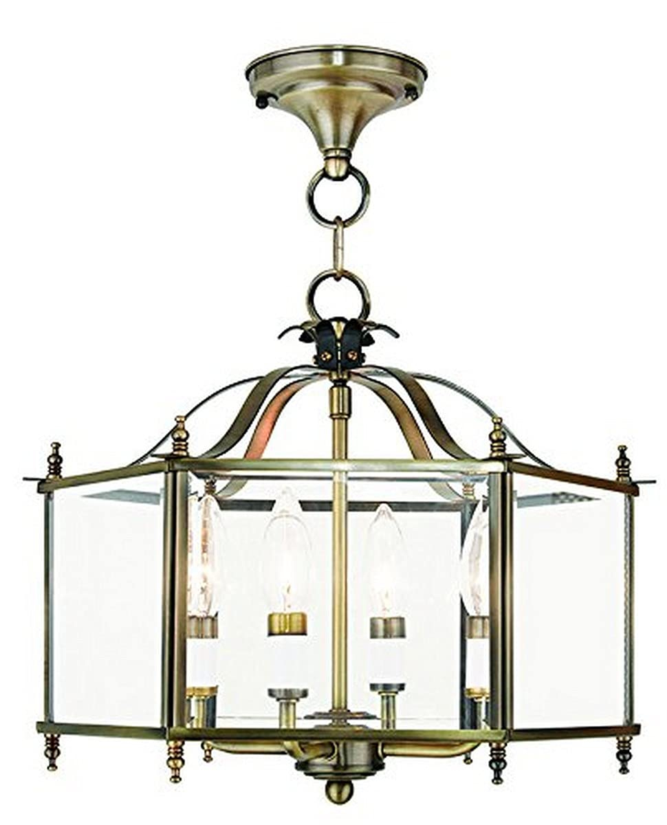 Livex Lighting Livingston 4 - Light Pendant in  Antique Brass