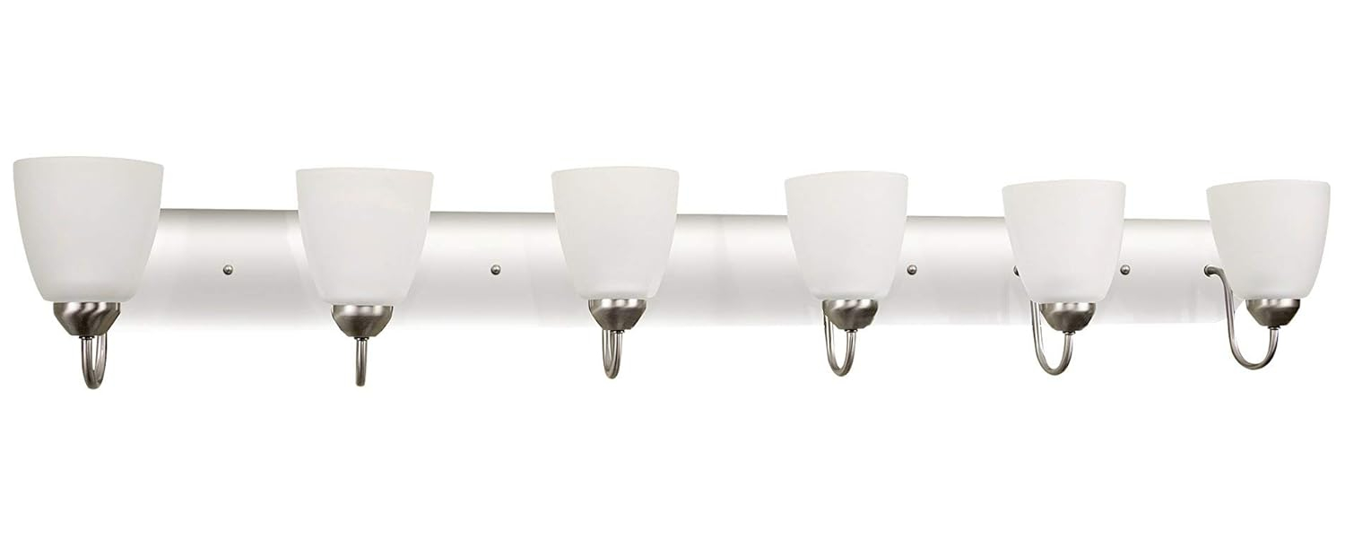 Kira Home Armada 37" 5-Light Over Mirror / Bathroom Light, Frosted Glass Shades, Curved Arms, Brushed Nickel