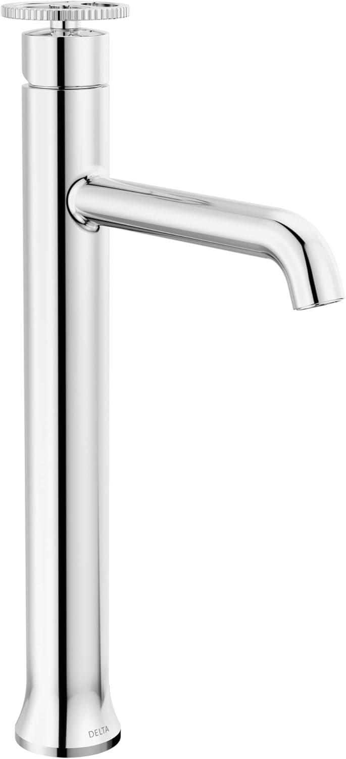 Trinsic Single Hole Vessel Bathroom Faucet with Wheel Handle, Single Handle Bathroom Sink Faucet