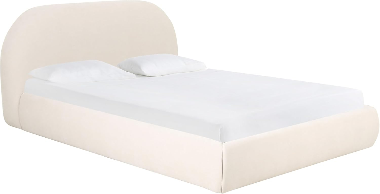 Tov Furniture Bara Cream Textured Velvet Queen Bed