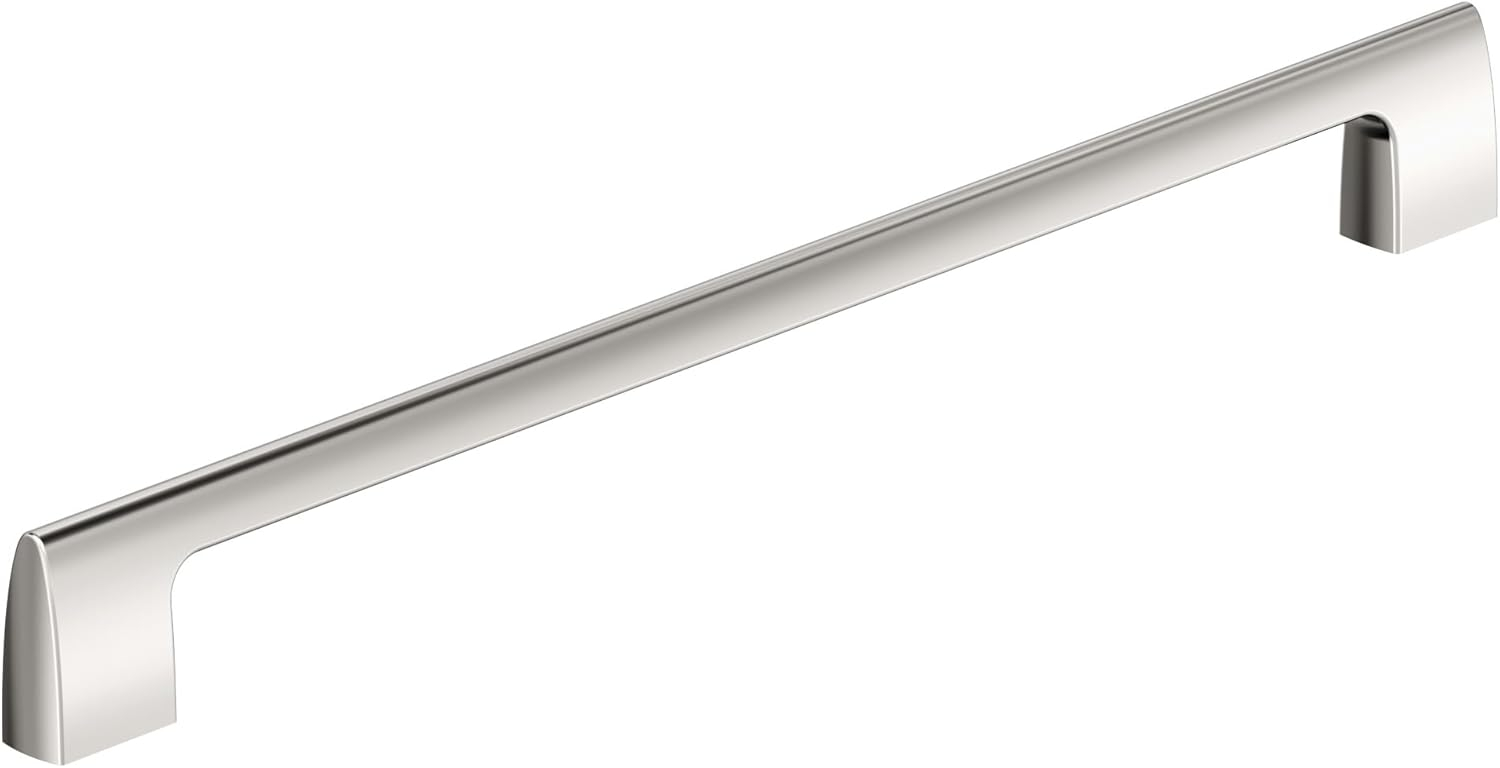 Amerock Riva 12-5/8 inch (320mm) Center-to-Center Polished Nickel Cabinet Pull