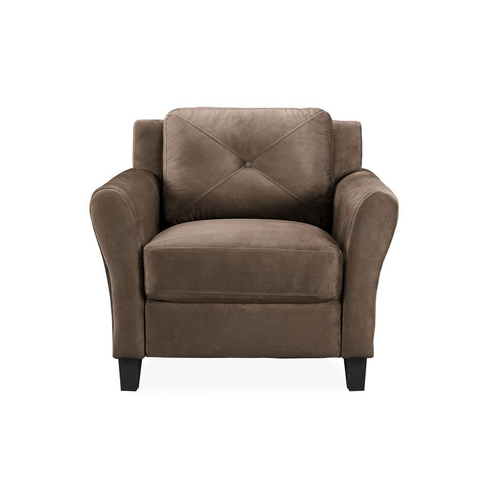 Harvard Brown Microfiber with Round Arm Chair