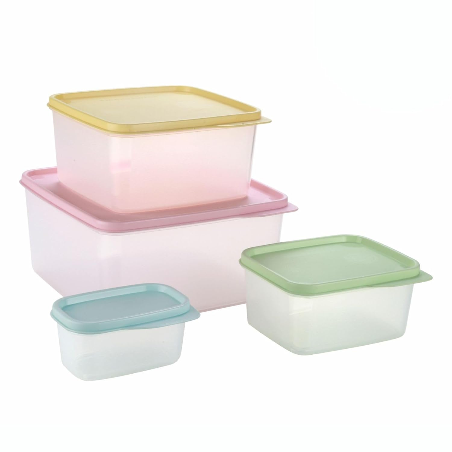 Food Storage Containers with Lids Set of 4 - 5oz, 16oz, 27oz, 84oz Leakproof Airtight Food Storage Containers – Non-BPA Transparent Plastic Containers for Food – Space Saving Nesting Design