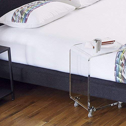 Fox Hill Trading Pure Decor C Shape Lucite and Acrylic Accent Table - Clear