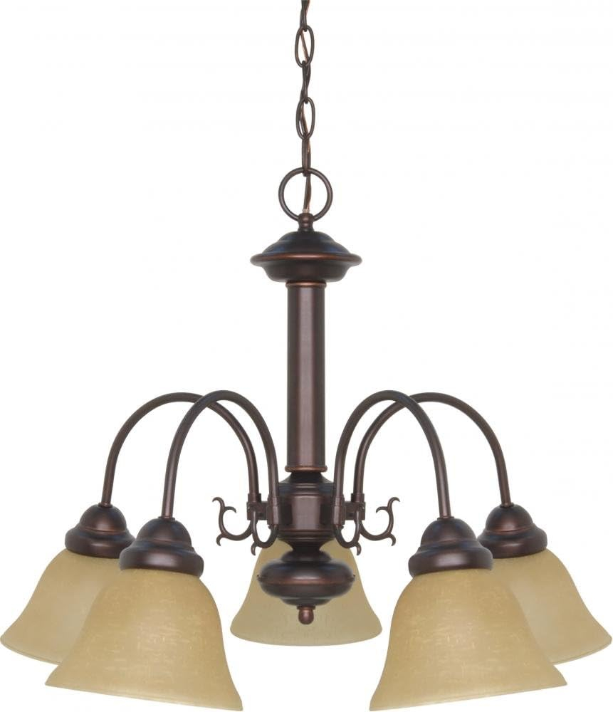 Nuvo 60-1251 - Ballerina  5 Light  24"  Chandelier  w/ Champagne Linen Washed Glass