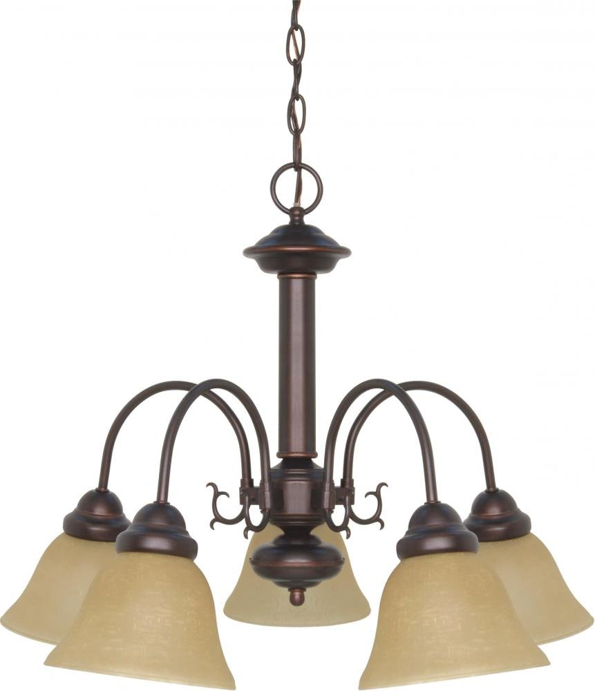 Nuvo 60-1251 - Ballerina  5 Light  24"  Chandelier  w/ Champagne Linen Washed Glass