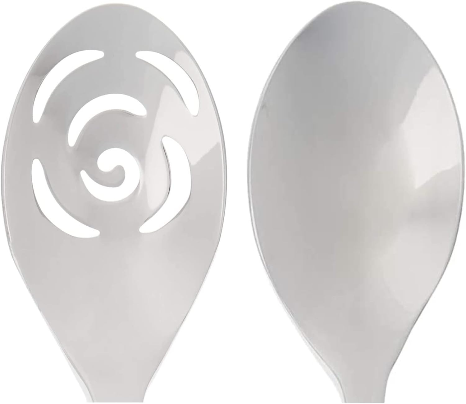 Matte Silver Hand Forged Extra Large Serving Spoon Set