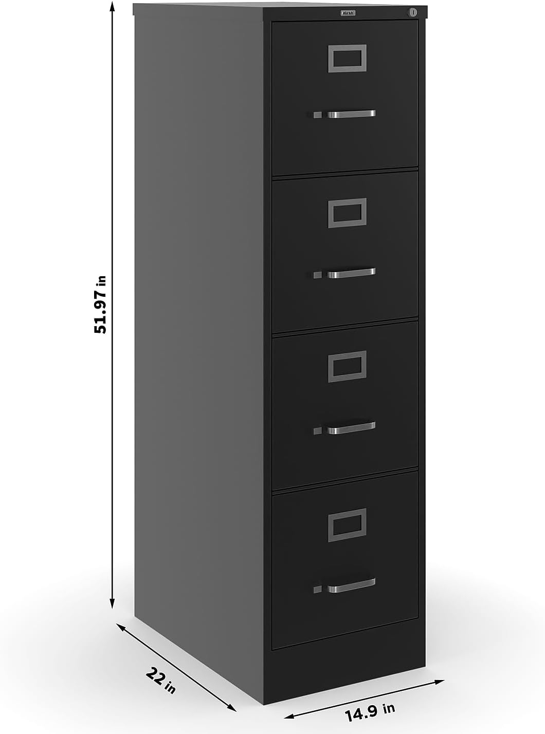 Staples Commercial 4-Drawer Vertical File Cabinet Locking Letter Black 22"D (22337D)