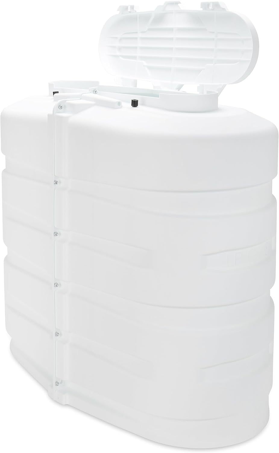 Camco Camper/RV Propane Tank Cover | Features Hinged Top Panel & Custom Molded Design | Fits (2) 30lb Tanks | Protects Propane Tanks during Travel, Camping, RV Storage and Organization | White (50515)