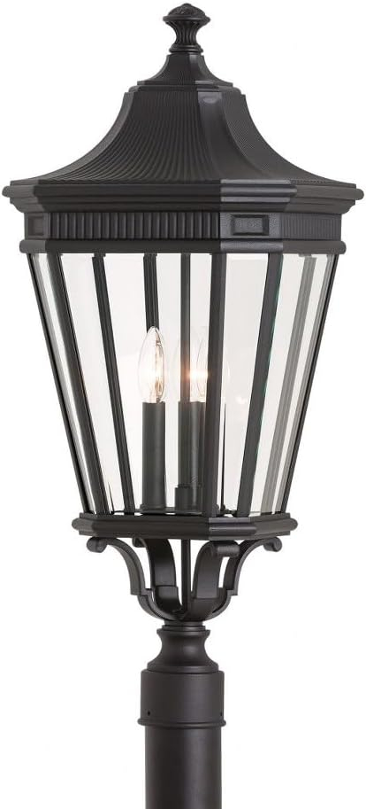 Feiss OL5408BK Cotswold Lane Outdoor Post Lighting, Black, 3-Light (12"W x 28"H) 180watts