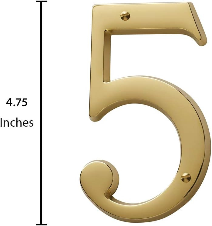 4.75" H Brass House Number