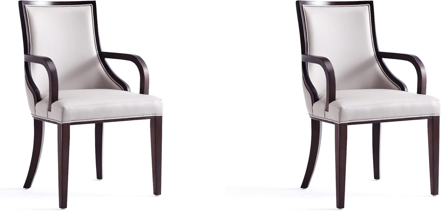 Grand Faux Leather Dining Armchair  with Beech Wood Frame (Set of 2)