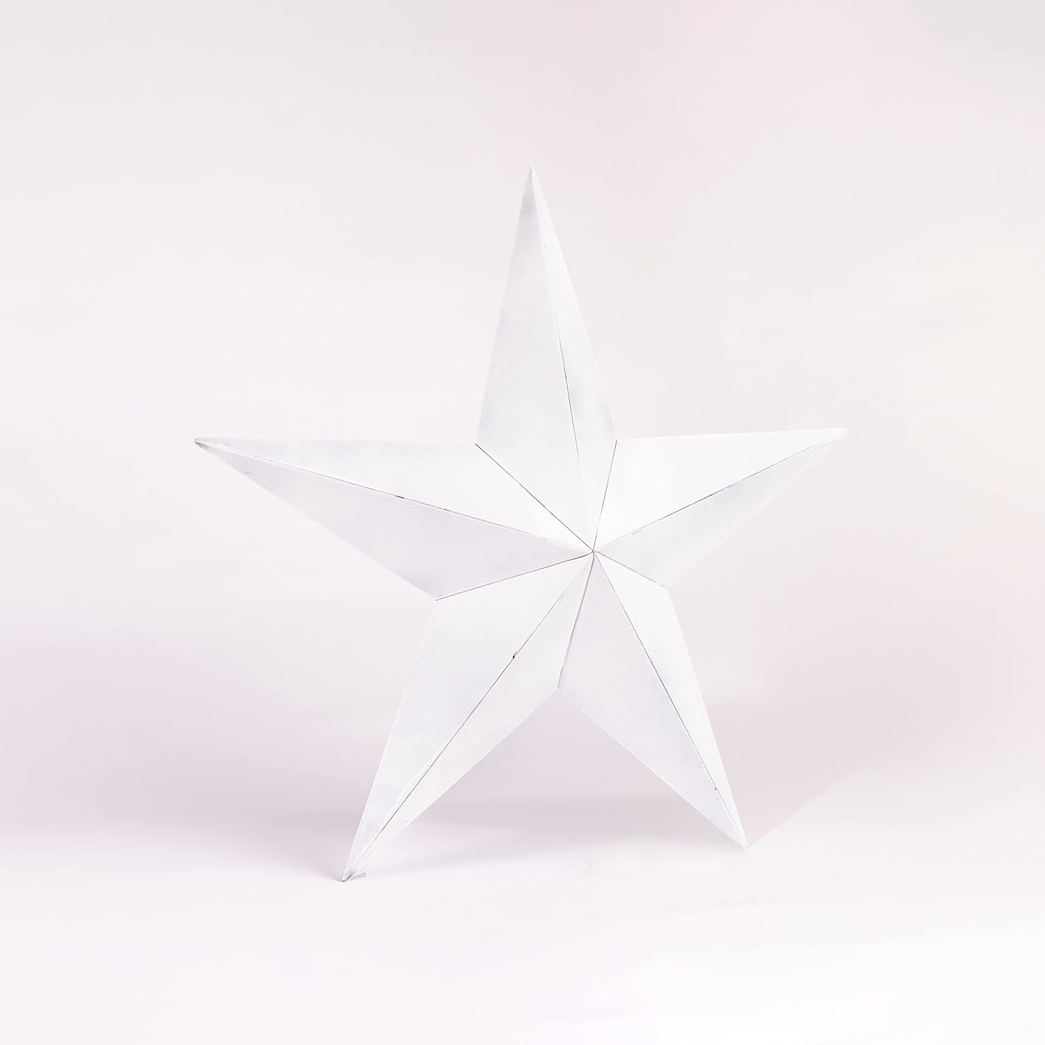 The CWI Gifts Metal Barn Star - 24" Galvanized Hanging Star - Farmhouse Wall Decor - White - 1, 24.00" x 24.00"