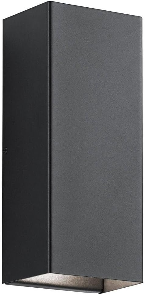 Walden 12 in. 1-Light Textured Black Outdoor Hardwired Wall Lantern Sconce with Integrated LED (1-Pack)