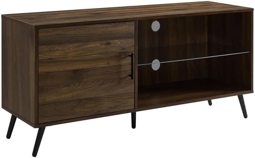 Sleek 52" Black Walnut Engineered Wood TV Stand with Storage