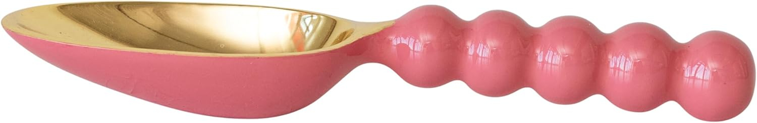 Creative Co-Op, Pink Enameled Aluminum Kitchen Scoop, Gold, Medium