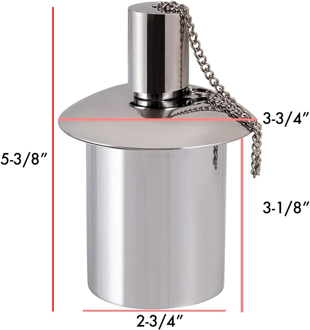 Firefly 2-5/8" Stainless Steel Tiki Torch Replacement Canister w/ Wick & Snuffer | 5-3/8" | Oil Lamp
