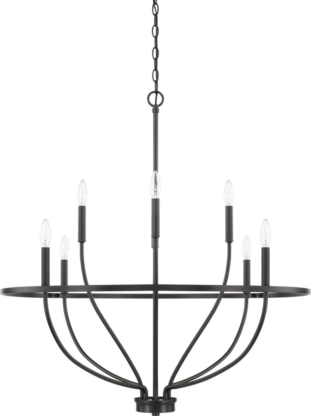 Capital Lighting 428581 Greyson 8 Light 34" Wide Taper Candle Chandelier - Black