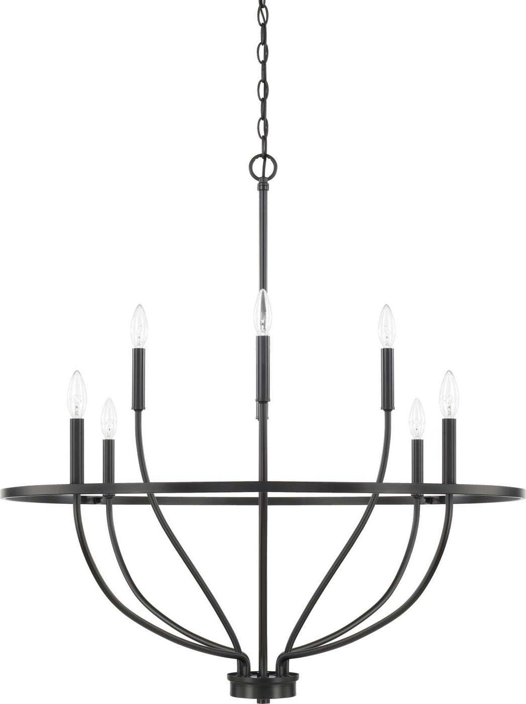 Capital Lighting 428581 Greyson 8 Light 34" Wide Taper Candle Chandelier - Black