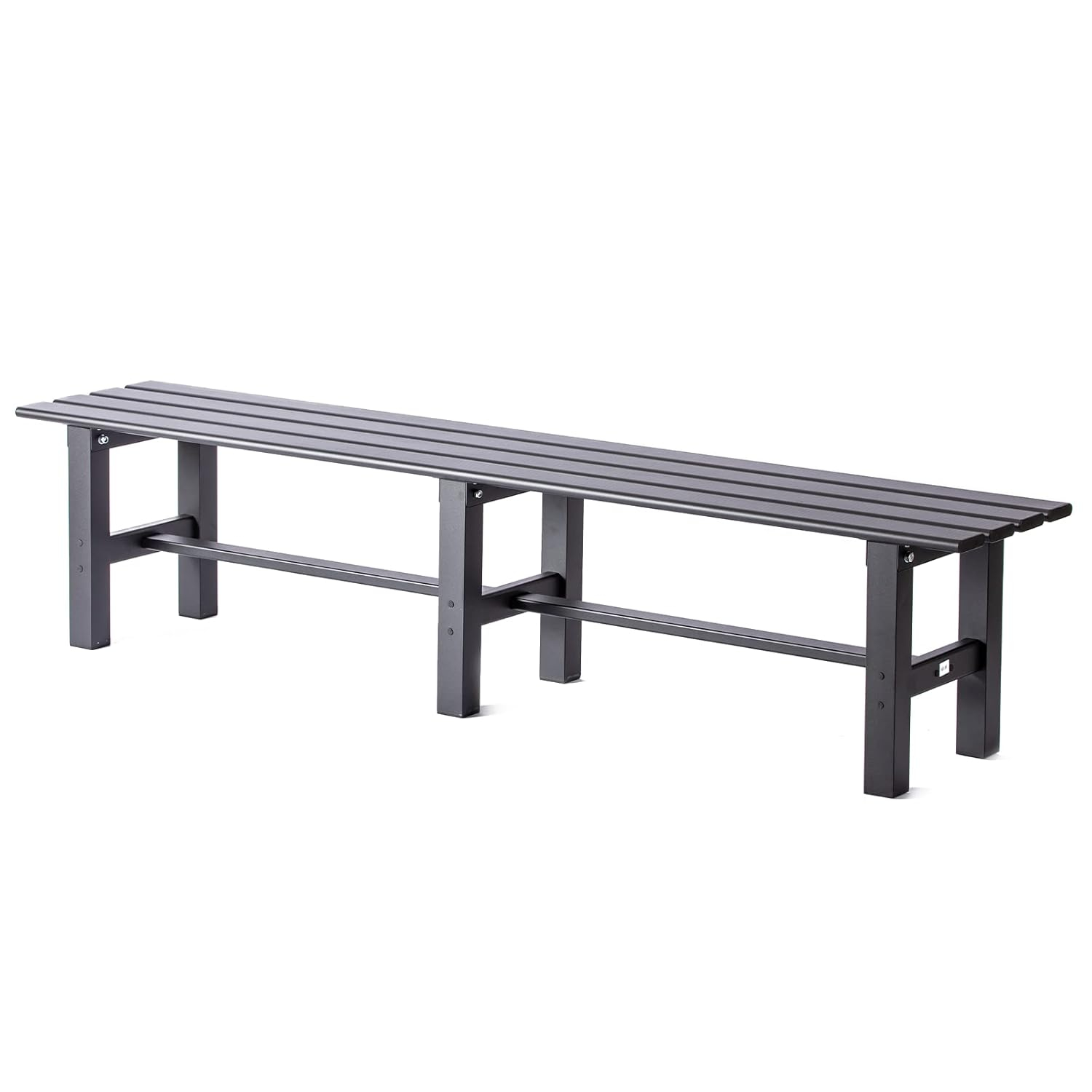 TECSPACE Aluminum Outdoor Patio Bench Black,70.9 x 14.2 x 15.7 inches,Light Weight High Load-Bearing,Outdoor Bench for Park Garden,Patio and Lounge