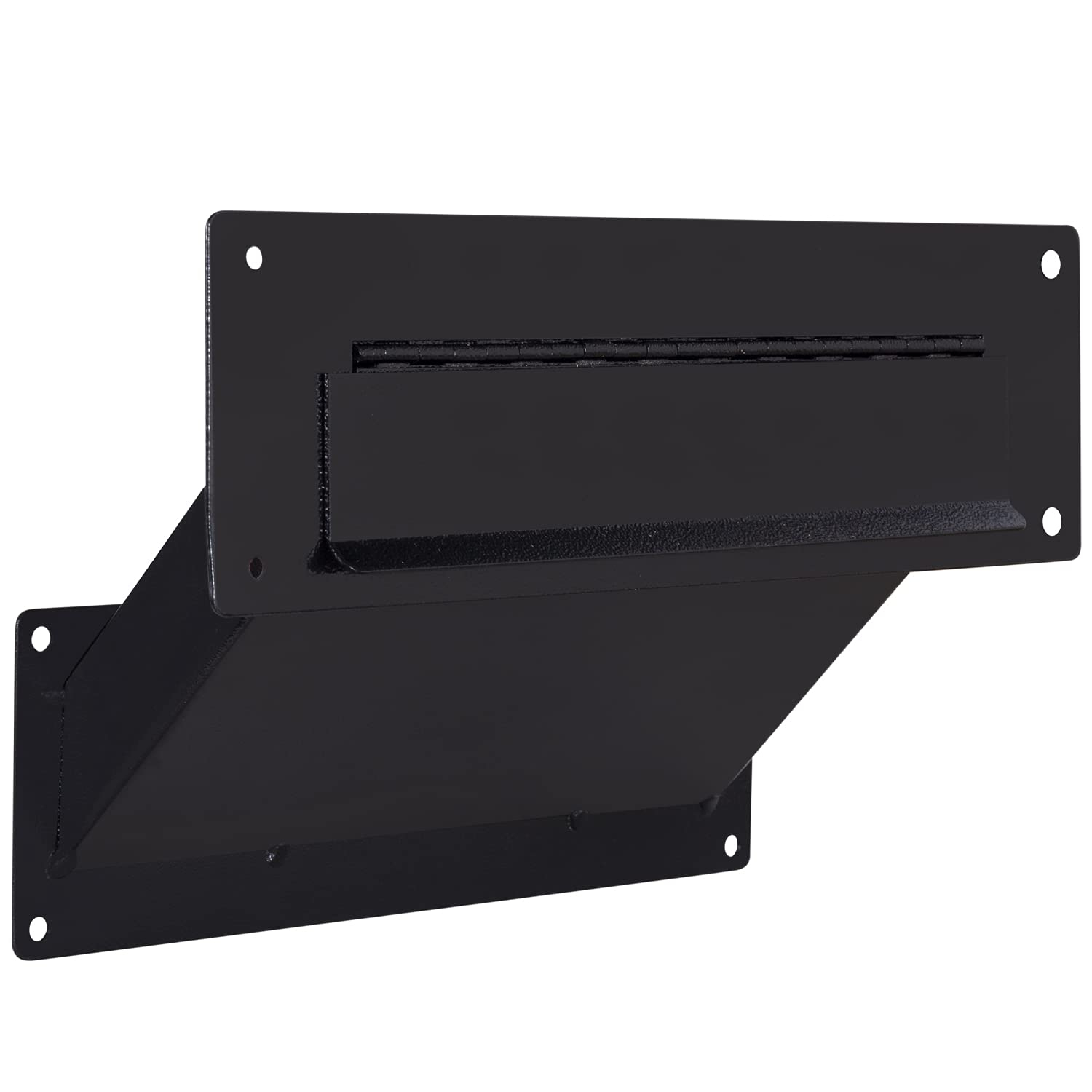 Black Steel Wall Mount Mail Slot with Lock