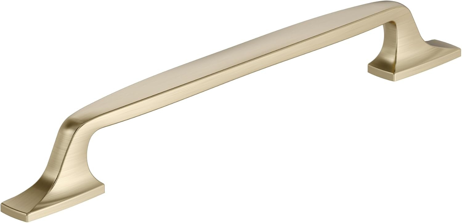 Amerock Highland Ridge 7-9/16 inch (192mm) Center-to-Center Golden Champagne Cabinet Pull