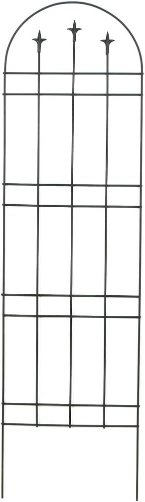 Panacea™ 89634 Garden Arch with Finials Style Steel Trellis, Black, 72"