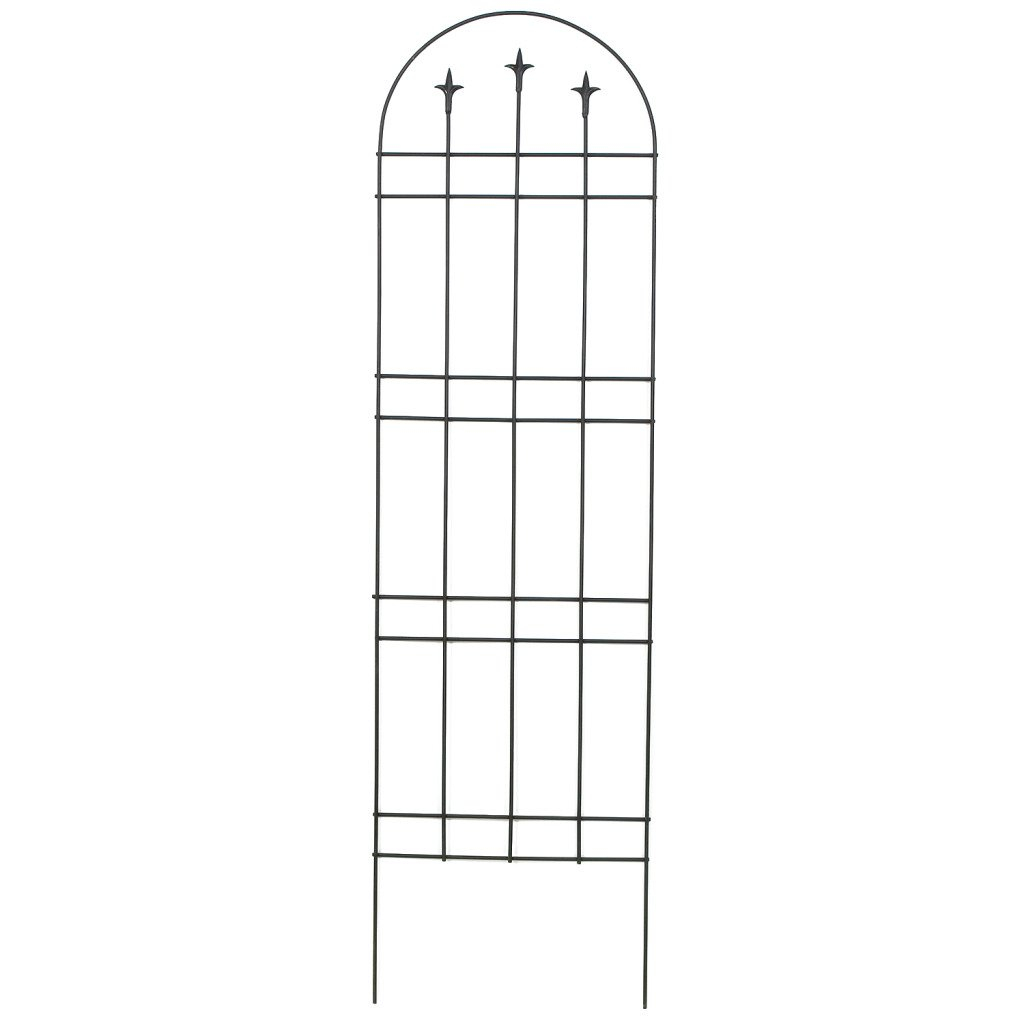 Panacea™ 89634 Garden Arch with Finials Style Steel Trellis, Black, 72"