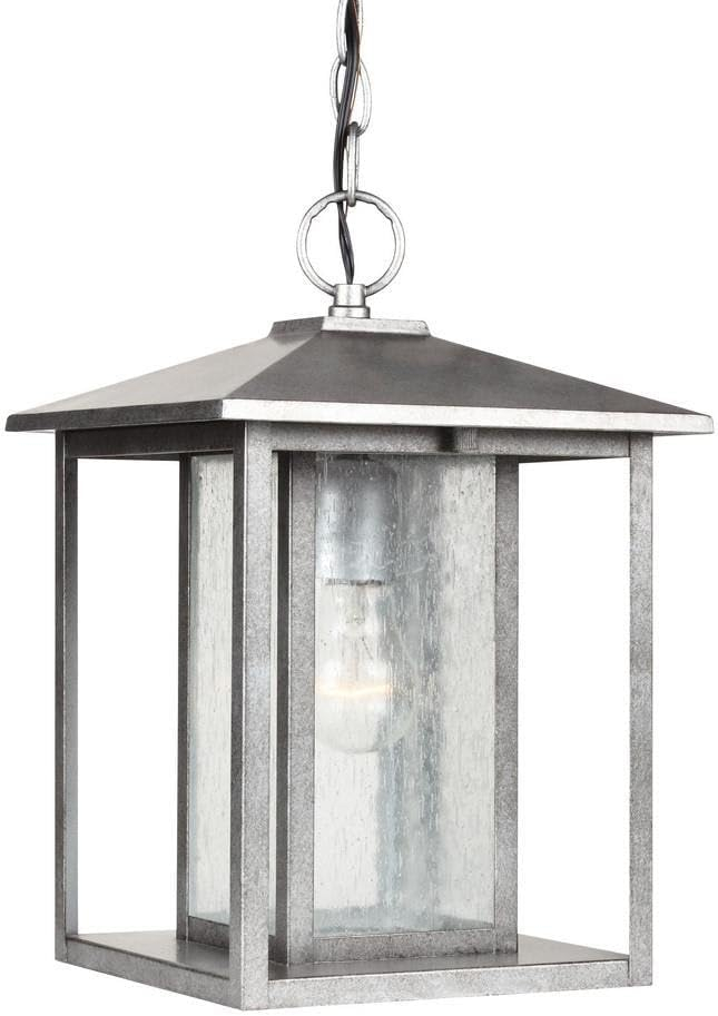 Sea Gull Lighting 62027-57 Hunnington One Light Outdoor Pendant, Weathered Pewter Finish