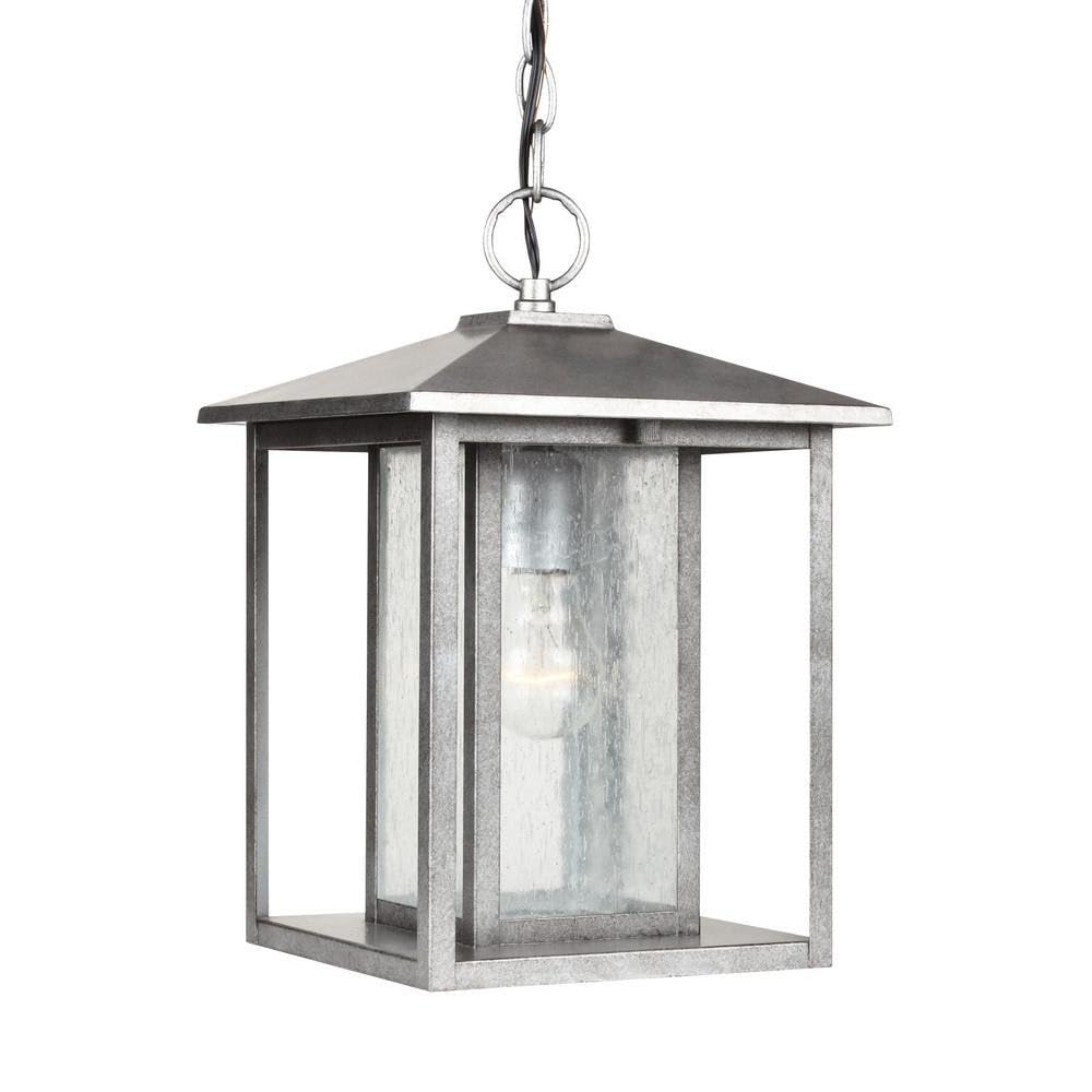 Hunnington 1-Light Outdoor Weathered Pewter Hanging Pendant Fixture